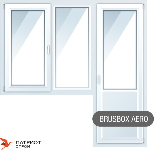 Балконные окна ПВХ Brusbox Aero 3000*1400